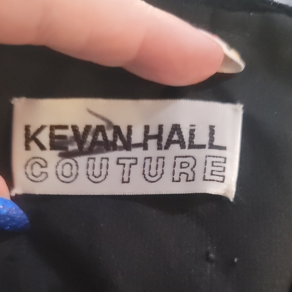 Kevan Hall Couture Black velvet multicolor rhinestone cocktail dress 4 - Picture 3 of 4